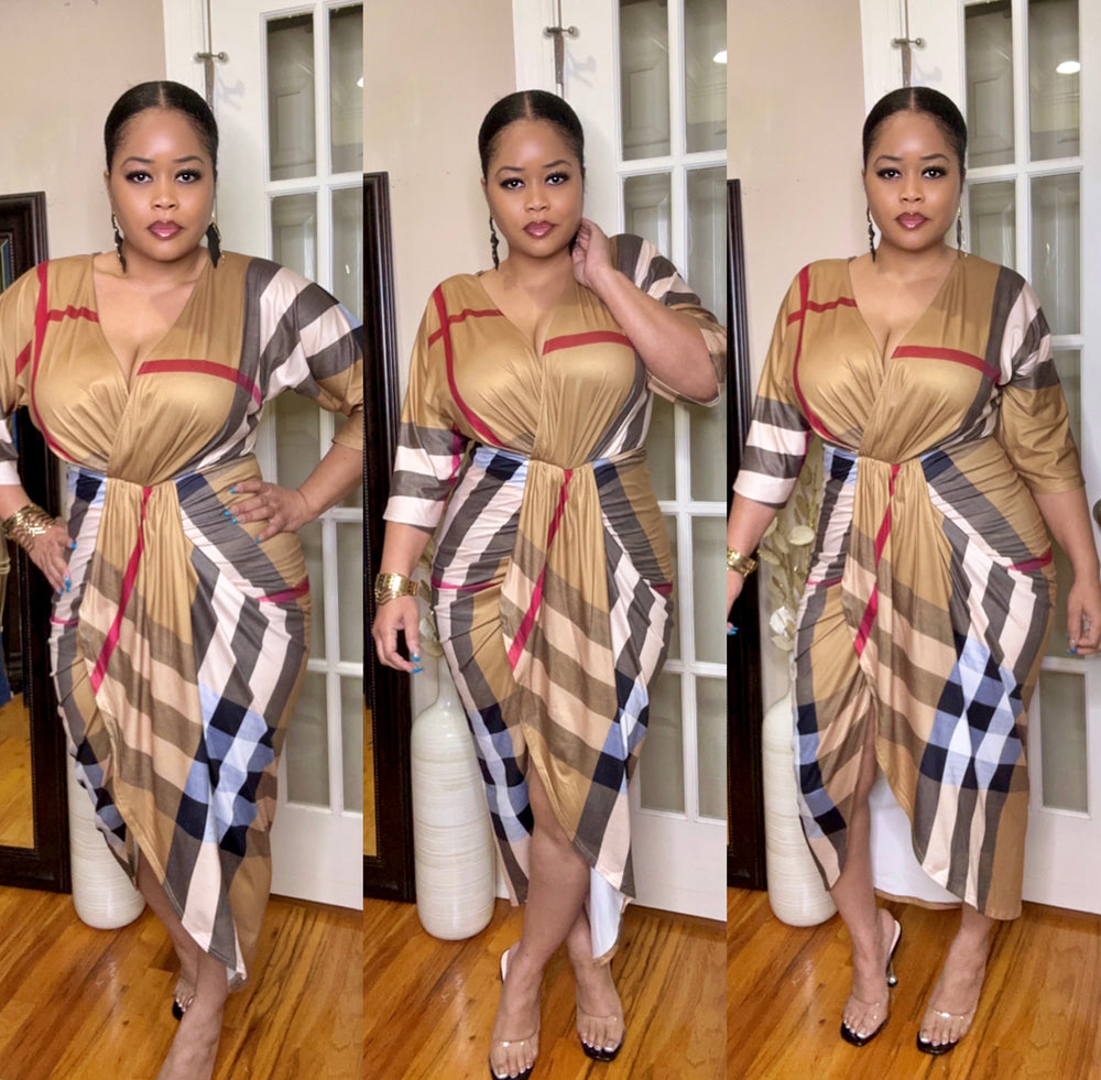 Plus size clearance burberry print dress